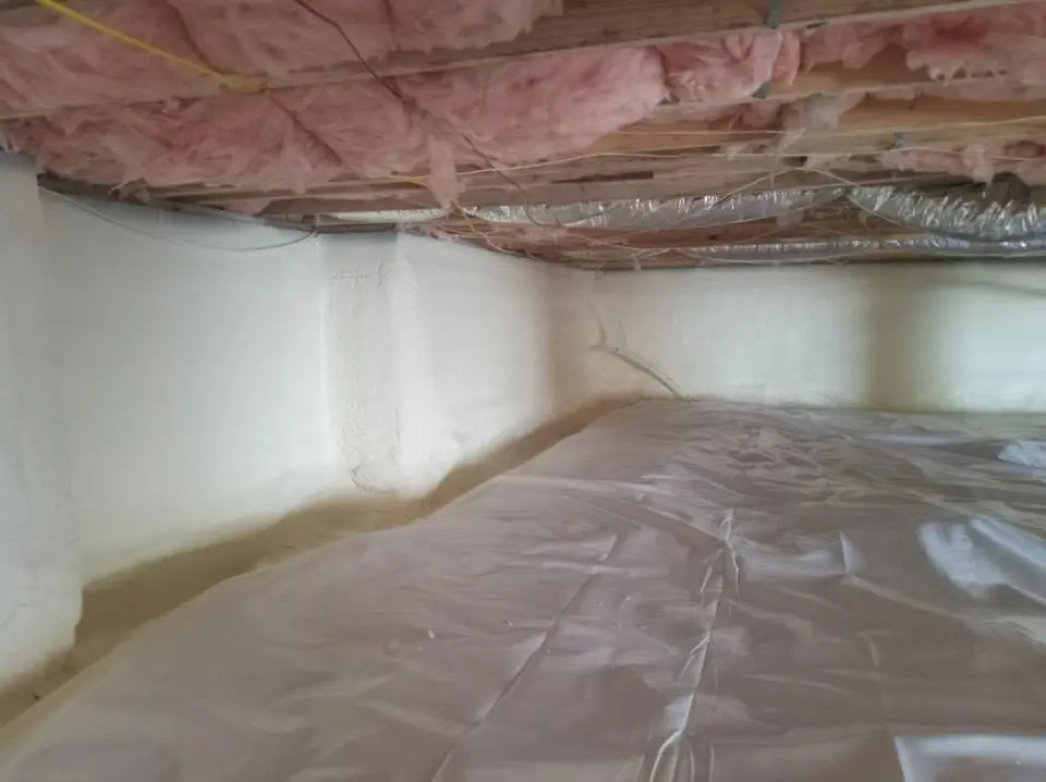 Crawl space encapsulation with closed-cell spray foam for Spray Foam Roofing Repair in Blythewood